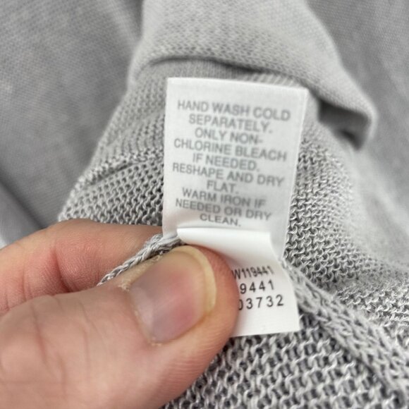 J Jill Sweater Womens L Gray Linen Blend Long Cardigan Loose Knit Pockets Casual - Picture 7 of 10